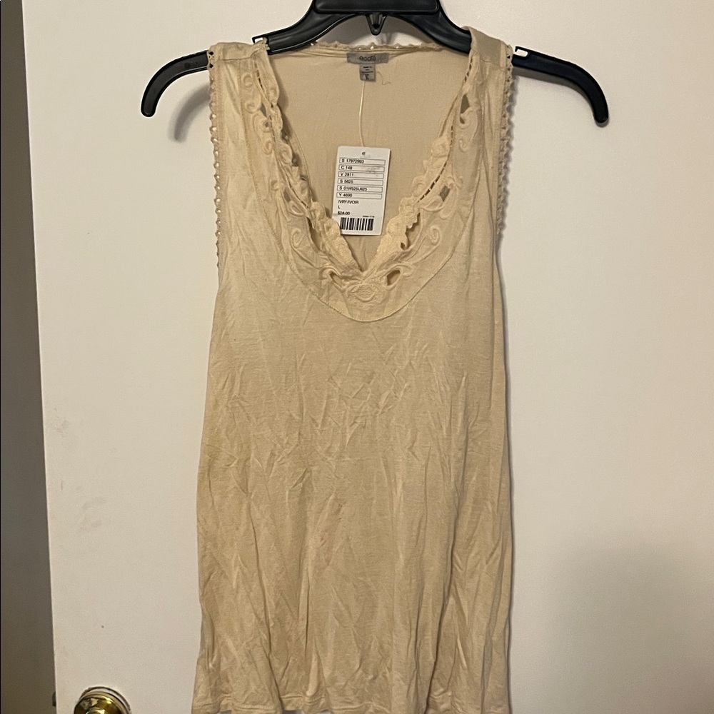 Ecote Cream Sleeveless Top Anthropologie